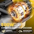 Cordless Vacuum for Dewalt Battery, 5 in 1 Lightweight Handheld Vacuum Cleaner with 500W Powerful Motor, 46 CFM Portable Hand Vacuum with Filtration HEPA for Floor, Carpet(Battery Not Included)