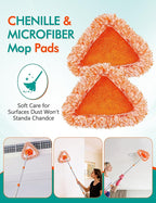 Ceiling Fan Cleaner Duster with 76" Extendable Long Handle,180° Wall Mop Cleaner for Walls/Ceiling Fans/Dust/Baseboards/Floors/Blade Blinds/dDoors Clean,Feather Duster Cleaning Kit