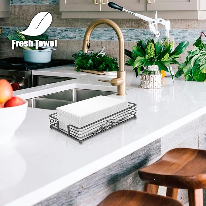 200-count Fresh Towel Disposable Linen-Feel Cloth-Like Guest Hand Towels (12"x16.5") for Bathroom, Kitchen, Party, Wedding, Restaurant or Events| Soft and Absorbent Disposable Napkins