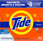 Tide Powder Laundry Detergent, Original Scent, 113 Loads, 143 oz