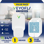 VEYOFLY Fly Trap Indoor, Fruit Fly Traps for Indoors, (1 Device + 3 Refills) Gnat Traps for House Indoor, Fly Catcher Indoor, Plug in Light Flying Insect Trap, Bug Light Killer, Fly Trap