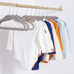 Amazon Basics Kids Velvet, Non-Slip Clothes Hangers for Infant and Toddler, 11.6 inches (for Baby Clothes), Gray (Pack of 4)