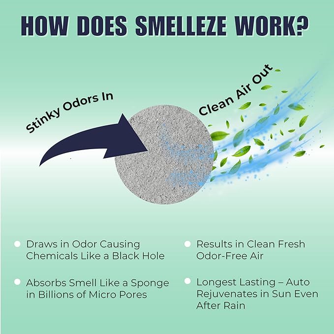 SMELLEZE Dead Animal Odor Eliminator for Strong Odor Removal - Eliminate Dead Rodent & Wildlife Smell - Safe Indoor & Outdoor Use, Natural Odor Remover, Fresh & Effective - 1 Pouch
