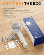 Fabric Shaver, 2 in 1 Rechargeable Sweater Shaver with Lint Roller, Magnetic Cap, Digital Display, 2 Extra Blades, Defuzzer for Clothing Furniture Couch