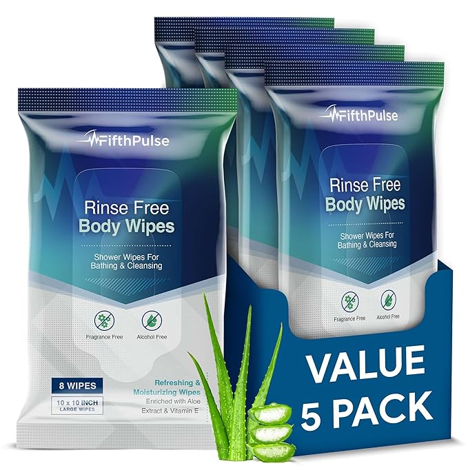 XL Adult Body Wipes for Women and Men - Pack of 40 Travel Cleansing Wipes - 10x10 Large for Camping, Gym, Travel, and More