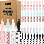 Hushee 40 Pcs Bulk Mini Lint Roller for Pet Hair and Clothes Lint Roller Travel Size Removers Sticky Removing Tool for Travel, Gift Bags, Furniture, Car Seat