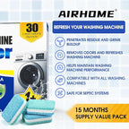 Washing Machine Cleaner Tablets - Deep-Cleaning Descaler for Front Load and Top Load Washers, Including HE, 30 Pack (15 Month Supply)