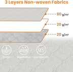 Fab totes 24 Gallons Clothes Storage, Foldable Thick Fabric Blanket Storage Bags, Containers for Organizing Bedroom, Closet, Clothing, Comforter, Organization with Handle (6 Pack,Ivory)