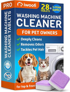 Washing Machine Cleaner Tablets for Pet Owners PRO – Front & Top Load HE Washers – 28 Tablets 1-Year Supply – Breaks Down Pet Hair Eliminates Odors & Buildup – Septic Safe Extra-Strength Deep Clean