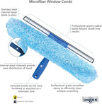 Unger Professional 2-in-1 Squeegee & Scrubber - 10” Window Cleaning Tool – Cleaning Supplies, Squeegee for Window Cleaning, Commercial & Residential Use, Microfiber Sleeve