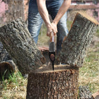 35.5" Splitting Axe, Wood Splitting Axe for Medium to Large Size Logs, 1065 High Carbon Steel Chopping Axe with Hickory Wood Handle and Leather Sheath for Chopping Firewood - Head 4.5 lbs