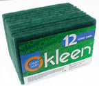 Delicate Scour Pads. Made in Europe. 12 Pack, 4 x 6 Inch Odorless General Purposes Scouring Scrubbers for Cleaning Dishes, Cutlery, Kitchen, Household & Outdoor Things (Green)