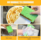 Kitchen Sponges, 12-Count Cellulose Sponges, Durable Dish Sponge for Cleaning, Cleaning Scrub Colored Sponge, Multiple Use for Dishes Washing, Compressed Packaging