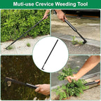 49.2” Long Handle Crack Weeder, 3 Adjustable Length Crevice Weeding Tool Manual Weeder Puller for Sidewalk, Paver, Wall Gaps, Lawn Yard Gardening Tool (Black)