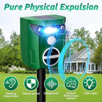 2 Pack Solar-Powered Ultrasonic Animal Repellent Outdoor, Deer Repellent Devices with Motion Sensor, Waterproof Deer, Cat, Raccoon, Coyote, Rabbit Deterrent for Yard, Garden, Farm