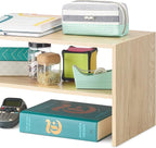 Whitmor Wood Stackable 2-Shelf Shoe Rack, White Oak, 31 inches
