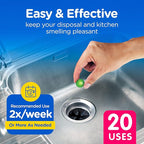 COMPAC HOME Plink Garbage Disposal Cleaner and Deodorizer, Air Fresheners for Garbage Disposal, Simply Fresh Scent, Home Cleaning Products for Kitchen Sink and Clogged Drains, 20 Count (Pack of 1)