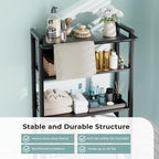 GRUSIGN Over-The-Toilet Storage Shelf, 4-Tier Bathroom Organizer Shelf, Freestanding Space Saver Shelves Over Toilet with Adjustable Shelf for Bathroom, Black