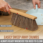 Takavu Multi-Purpose Counter Brush with Solid Wood Handle, Natural Horsehair Bristles for Gentle Dusting of Furniture, Drafting, Patio, Fireplace Cleaning, Shop Brush, Woodworking Tool & Accessories