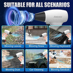 Leaf Blower Cordless, Portable Handheld Blowers with 18.5V 2.0 Ah Battery and Charger, Electric Leaf Blower for Dust Snow Blowing, Lawn Care, Patio, White
