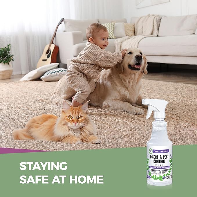 Peppermint Oil Insect & Pest Control Spray – 32oz Natural Plant-Based Bug Killer for Spiders, Ants, Flies, and Other Insects, Safe for Home & Kitchen Use