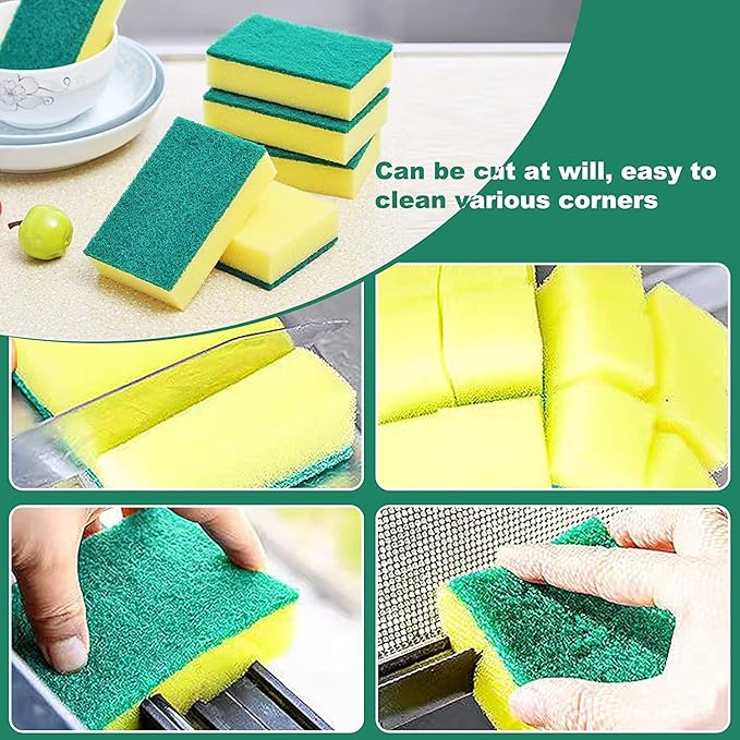 Individually Wrapped Sponges, Kitchen Dishwashing Sponge Bulk, Non Scratch Dishes Scouring Pad Dishcloth, Odor-Free Sponge Wipes for Household Cleaning Dishes Travel Apartments (600 Pack)