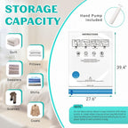 10 Pack Jumbo Space Saver Vacuum Storage Bags Seal Bags for Clothing Travel Compression Bags for Comforters Blankets Bedding Pillows Luggage Hand Pump Included