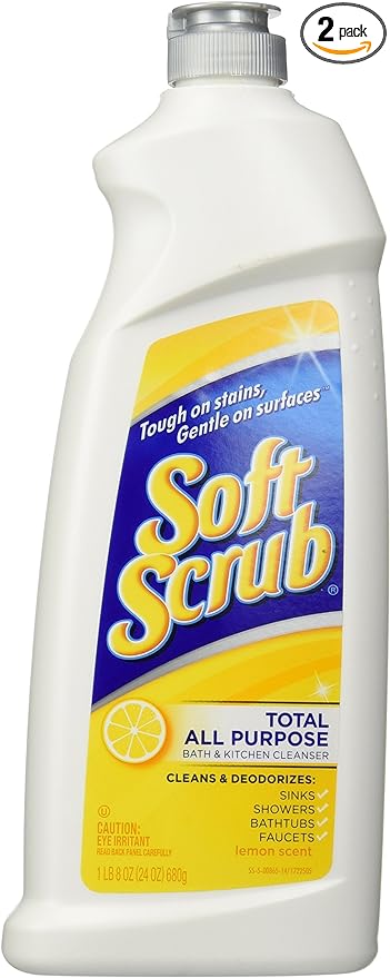 Soft Scrub Cleanser, Lemon, 24 oz-2 pk