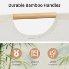 STORAGE MANIAC 2-Pack Large Laundry Hamper, 100L (26.4 Gal) Collapsible Laundry Basket with Bamboo Handles, Freestanding Waterproof Clothes Hamper for Laundry Room, Bedroom, Dorm, Towels, Toys, White