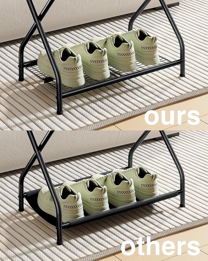 Set of 2 Foldable Black Luggage Rack Stands with Storage Shelves – Heavy Duty Metal Holders, 150 lbs Top, 50 lbs Bottom Each, Fits 20”-28” Luggage – Guest Room, Bedroom, Hotel LR-BK-2