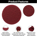 Murtenze 8 PCS Scrubber Scouring Pads, 400 Grits Flocking Scuff Pads Hoop and Loop Scuff Conditioning Discs Polishing Pad for Furniture Automotive Cleaning Rust Removal
