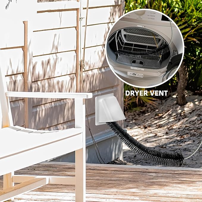 2 Pack Dryer Cleaner Vent Brush,Washing Machine Brush Dryer Vent Cleaning Kit, Clean Dryer Vents with Long Flexible Vacuum Brush and Lint Brush