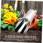 Stainless Steel Soil Scoop Lightweight Garden Bucket Shovel Ergonomic Planting and Weeding Tool for Flowers and Vegetables