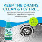 Fly-Zyme, Highly Concentrated Enzyme Drain Cleaner for Pipes & Fruit Flies, Citronella Scented Organic Waste Degrader & Odor Neutralizer, 32 fl oz