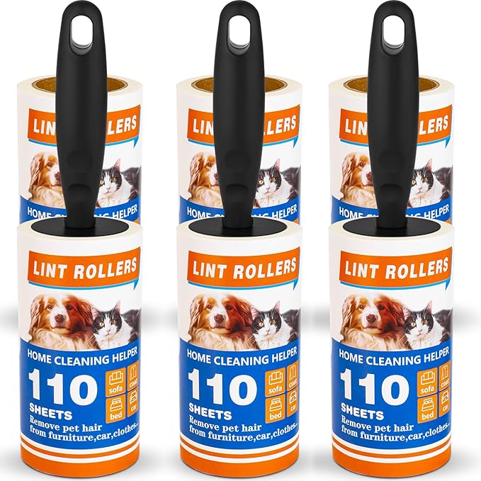 Lint Roller, 660 Sheets with 3 Handles, Pet Hair Remover for Laundry and Clothes, Extra Sticky Lint Rollers for Pet Hair, Dog & Cat Hair Removal Tool, Reusable Lint Brush for Furniture, Car, Wardrobe