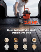 VEVOR Dry Vacuum Cleaner, 2.6 Gallon 2.5 Peak HP Portable Shop Vac with 800W Input Power, Various Nozzles, 1.25in Diameter x 4ft Hose, 9.2ft Cord for Home, Garage, Jobsite, Workshop, Black Orange