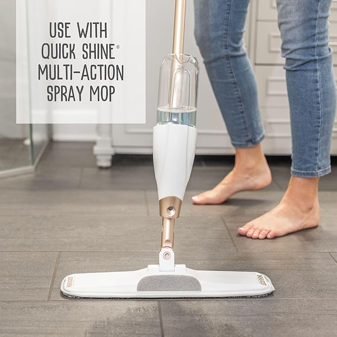 Quick Shine Multi Surface Floor Cleaner 27oz, 2Pk | Ready to Use-Streak Free- No Rinse | Use on Hardwood, Laminate, Luxury Vinyl Plank & Stone | Use in Spray Mops & Vac Mops | Safer Choice Cleaner
