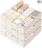 Criusia Drawer Organizer 18-Piece Set, Dresser Organizer for Baby Clothes, Foldable Closet Storage & Drawer Dividers for Underwear, Socks, Nursery (Beige)