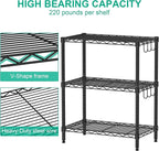 Folews 3-Tier Metal Shelf for Storage, Wire Shelving Unit Storage Rack Organizer Steel Utility Shelf for Kitchen Office Garage Pantry Laundry Organization(13.4D x 23.2W x 29.7H Inches)