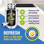 WoldoClean Garbage Disposal Cleaner and Deodorizer Tablets - 24 Pack, Foaming Sink Drain Cleaner & Odor Eliminator, Fresh Citrus Scent, 1 Year Kitchen Cleaning Supply