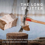 Adler - The Long Splitter, 31.5 inch Anti-Slip Hickory Handle, Leather Sheath, Splitting Axe for Rounds up to 10'', 4.4 pound Head, German Made