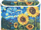 senya Large Storage Bins with Linen Collapsible Foldable Storage Cubes Fabric Closet Organizer Containers box with Flip-Top Lid for Home Bedroom Office 16.7 x 12.6 x 11.8in (Sunflowers Sky)