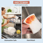 HOMERHYME Natural Dish Sponge 48 Pack, Non-Scratch Scrub Sponge, Eco Multipurpose Kitchen Sisal Fiber Cellulose Sponge, Odor-Less Dual-Sided for Dish Washing & Household Cleaning