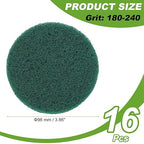 Power Scrub Pads, Scrubbing Pads 180 Grits Scouring Discs - Fitting for (Home Kitchen Cleaning - Drill Attachment - Scrubber Replacement) 16 Pcs & 4 Inch & Green