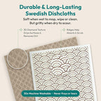 FEBU Swedish Dishcloths for Kitchen | 5 Pack Watercolor Reusable Paper Towels Washable | Swedish Dish Towels | Non-Scratch Cellulose Sponge Cloths | No Odor, Biodegradable Cleaning Cloths