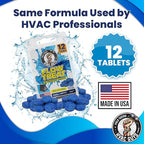 AC Drain Pan Tablets 12PK | Flow Treat Tablets Prevents Odors, Keeps HVAC Drain Pan Clean, Prevents Overflow | One Tablet Lasts up to 4 Weeks