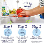 Fit Organic Soaker Produce Wash – USDA Certified Organic & Kosher Fruit and Vegetable Cleaner – Removes 98% Pesticides, Wax & Contaminants – Family & Pet Safe, Chemical-Free, 32 Oz