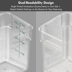 CURTA 4 Pack Food Storage Container with Red Lid - NSF Commercial Grade in 6.0 Qt - Square, Clear, Polycarbonate
