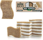 Natural Kitchen Sponges Pack of 12 - Biodegradable Compostable Cellulose & Coconut Scrubber Sponge with Non-Scratch - Long Lasting, Eco Friendly Sponges for Dishes, Heavy Duty Dish Scrubber