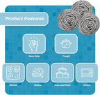12 Pack Stainless Steel Scourers by Scrub It – Steel Wool Scrubber Pad Used for Dishes, Pots, Pans, and Ovens. Easy scouring for Tough Kitchen Cleaning. (Large (50 gram))